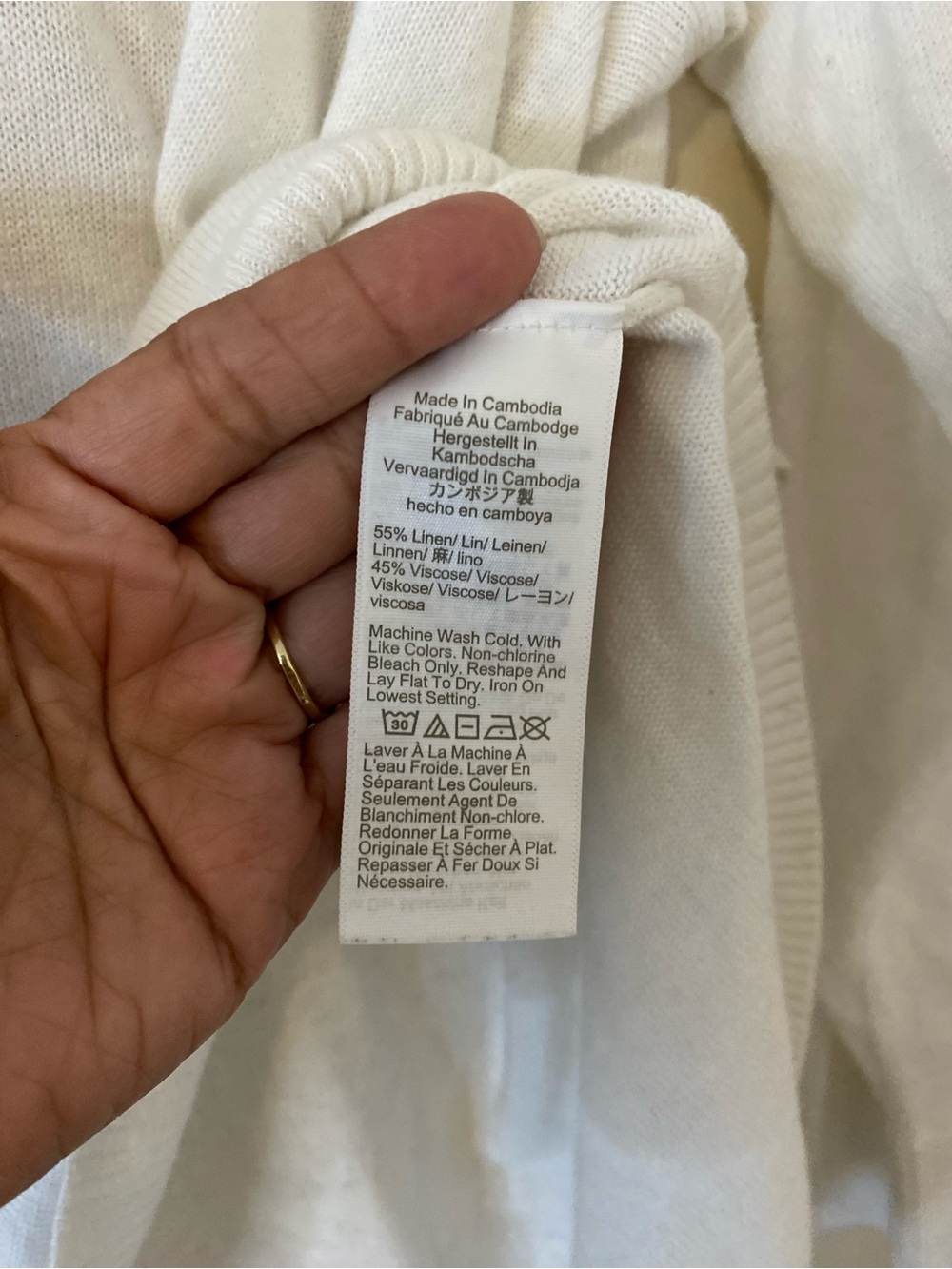 J. Crew linen blend white minimalist Crewneck Sweater - Picture 4 of 7